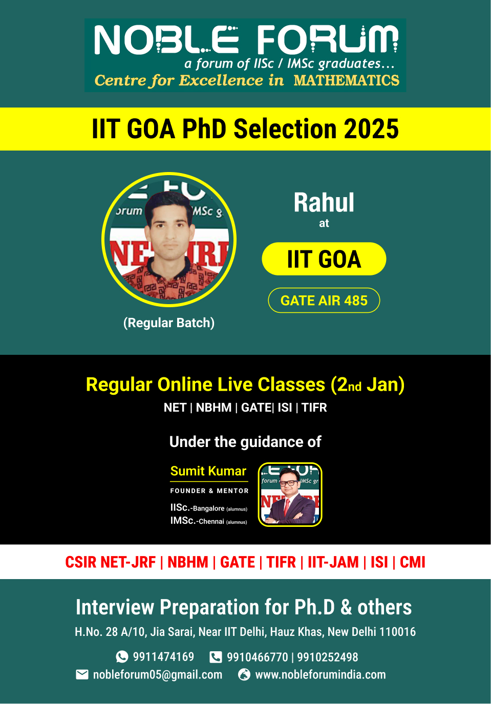 Rahul-IIT GOA PhD Selection 2025